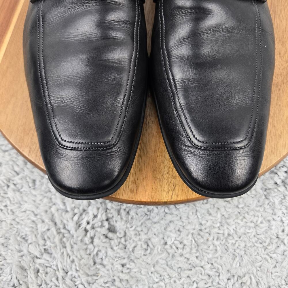 Magnanni Men 13M Black Leather Side Bit Apron Toe Business Casual Loafer Dress - Picture 6 of 13